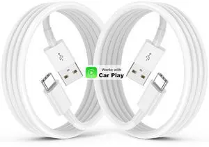 Ailawuu Car Carplay Charger Cable for iPhone 16/15 Plus/Pro/Pro Max,USB A to USB C Cable 3FT 2Pack,Car Fast Charging Cord for iPad 10th,iPad Pro 12.9/11,iPad Air 5th/4th