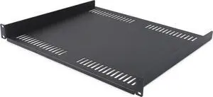 Vented Server Rack Shelf, 16in (40cm) Mounting Depth, Cantilever Tray, Heavy-Duty Steel, 30lb/14kg Capacity