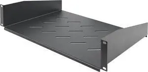 2U Rack Shelf, 12" Mounting Depth, Vented Cantilever Tray for 19" AV/Network Equipment, 25lb Capacity, for Small Office/Home Office