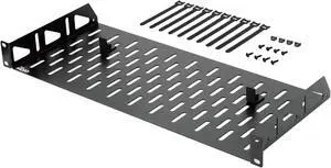 1U Rack Shelf,19 inch Rack Shelf 8 inch Depth,Rack Mount Shelf with Anti-Slip Stops,Server Rack Shelf and Network Shelf for 19 in Equipments, 55lbs Capacity of Vented 1U Shelf,Black,No Lip
