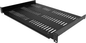 1U Server Rack Shelf - Universal Vented Rack Mount Cantilever Tray for 19" Network Equipment Rack & Cabinet - Durable Design - Weight Capacity 55lb/25kg - 12" Deep (SHELF-1U-12-FIXED-V)
