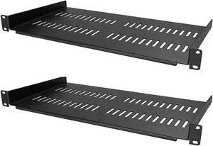 210mm (8.3" Depth) Heavy Duty 19'' Wide Fixed Shelf for Server Cabinet, only 2 Posts. 7 Year Warranty! (2 Pack)