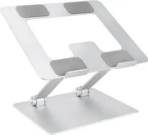 Sturdy and Portable Ergonomic Laptop Stand for Desk, Adjustable Riser, Fits all Laptops and Notebooks up to 17.3 Inch, Silver, 10 x 8.7 x 6 in