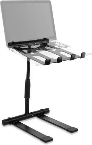 Portable Folding Laptop Stand - Standing Table with Adjustable Angle, Foldable Height and Four Prong Anti-Slip Tray for iPad, Tablet, DJ Mixer, Workstation, Gaming and Home Use - PLPTS55