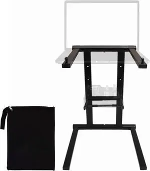Portable Folding Laptop Stand - Foldable Laptop Stand with Adjustable Height, Secondary Accessory Tray for iPad, Tablet, DJ Mixer, Workstation, Gaming, Home Use and Carrying Bag Included