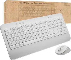 MK650 Combo for Business, Wireless Mouse and Keyboard, Logi Bolt, Bluetooth, SmartWheel, Globally Certified, Windows/Mac/Chrome/Linux - Off-White