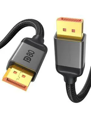 80Gbps DisplayPort Cable 2.1 16.5FT/5M, [16K@60Hz, 8K@240Hz, 4K@540Hz 360Hz 240Hz] DP 2.1 Cable 16K, DP80 HDR DSC Display Port Cord Compatible FreeSync G-Sync Gaming Monitor 5090 7900XTX
