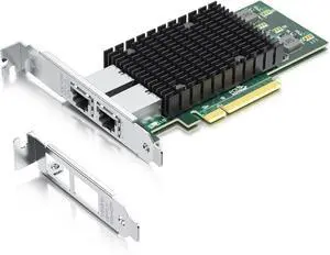 10Gb PCI-E Network Card NIC, Dual RJ45 Copper Ports, Compare to Intel X540-T2, with Intel X540-BT2 Chip, PCIe X8, 10Gbase-T Ethernet LAN Adapter Support Windows Server/Windows/Linux/VMware ESX