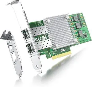 10Gb SFP+ PCIE NIC Network Card, Broadcom BCM57810S Chip, Dual SFP+ Port Card, PCI Express X8, Ethernet LAN Adapter Support Windows/Windows Server/Linux/VMware Esxi