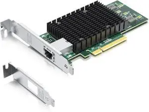 10Gb PCI-E NIC Network Card, Single Copper RJ45 Port, with Intel X540-BT1 Controller, PCI Express Ethernet LAN Adapter Support Windows Server/Windows/Linux/ESX, Compare to Intel X540-T1