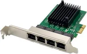 M-NA3840 PCI-E 4-Port Quad 10/100/1000Mbps Gigabit Ethernet PCI Express (PCIe x1) Server Network Card/Network Adapter, Realtek RTL8111F Chipset, Windows 11 & Linux Supported