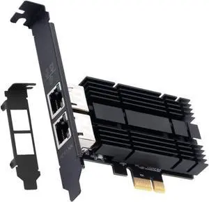 2.5GB Network Card with Intel I226 Chip, Dual Port PCIE to RJ45 Gigabit Ethernet Adapter 2500/1000/100Mbps for Desktop Gaming Office NIC Card RJ45 LAN Port Controller