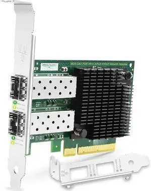 X8 Interface to 2X 10GbE SFP+ Fiber Port Converged Ethernet Adapter, Intel 82599ES 10 Gigabit Ethernet Controller, 2-Port 10GbE PCIE NIC Card, 2X 10GbE SFP+ LAN Adapter (X520-DA2)