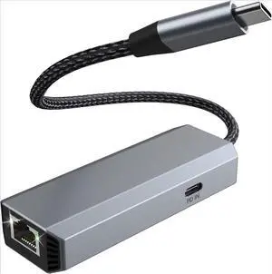 5Gbps USB-C to Ethernet Adapter with 95W Charging Port, USB 3.2 Type-C to RJ45 5 Gigabit Ethernet Dongle, Aluminum Case Ethernet LAN Network Adapter for Laptops, MacBook, iPad, and More