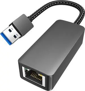 USB to Ethernet Adapter, Driver Free USB 3.0 to Gigabit Ethernet LAN Network Adapter, 100/1000 Mbps RJ45 Internet Adapter Compatible with Laptop, MacBook, Surface, PC with Windows, XP, Mac/Linux