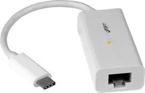 USB-C to Gigabit Ethernet Adapter - White - Thunderbolt 3 / 4 Compatible - Windows & Mac - RJ45 LAN Network Converter (US1GC30W)