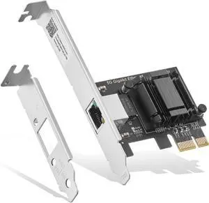 5G PCIe Network Adapter, RTL8126 5G/2.5G/1G/100Mbps Ethernet Card RJ45 LAN Controller with Low Profile, Support PXE for Windows 11/10, Linux