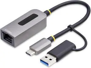 2.5GbE USB-C to Ethernet Adapter with USB-A Converter, NBASE-T NIC, USB 3.0 Type-C 2.5/1G Multi Speed Network