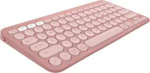 Pebble Keys 2 K380s, Multi-Device Bluetooth Wireless Keyboard with Customizable Shortcuts, Slim and Portable, Easy-Switch for Windows, macOS, iPadOS, Android, Chrome OS - Tonal Rose