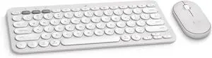 Pebble 2 Combo for Mac, Wireless Keyboard and Mouse, Slim, Quiet and Portable, Customizable, Bluetooth Mouse and Keyboard, Easy-Switch, for macOS, iPadOS - Tonal White