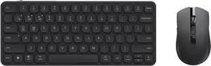 9050S Multi-Device Keyboard and Mouse Combo, 2.4GHz/Bluetooth 5.0/4.0 Wireless Keyboard & Mouse Set for Windows/Mac/Linux/Chrome, Support 4 Devices, Rechargeable, Silent Click, Black