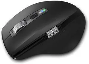 Wireless Bluetooth Side Scroll Mouse with Multi-Device, Ergonomic Computer Mice with Smart Flying Scroll, Quiet Click for Computer, Laptop, iPad, Tablet, MacBook (Black)