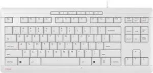 Stream Keyboard TKL Wired USB Keyboard TenKeyLess Compact Version Without Number Pad. Super Silent Keystroke. Ideal for Office and Industrial Use. White