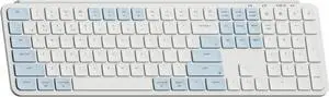 B6 Pro Ultra-Thin Wireless Keyboard, Full-Size ZMK with Numeric Keypad Quiet Typing, 2.4 GHz/Bluetooth 5.2/Wired Connection Long Battery Life, Compatible with Mac Windows Linux - Retro Blue