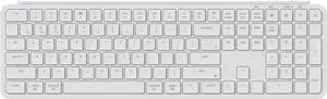 B6 Pro Ultra-Thin Wireless Keyboard, Full-Size ZMK with Numeric Keypad Quiet Typing, 2.4 GHz/Bluetooth 5.2/Wired Connection Long Battery Life, Compatible with Mac Windows Linux - Ivory White
