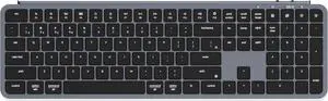 Ultra-Thin Wireless Keyboard, Full-Size ZMK with Numeric Keypad Quiet Typing, 2.4 GHz/Bluetooth 5.2/Wired Connection Long Battery Life, Compatible with Mac Windows Linux - Space Gray