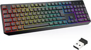 Chroma Wireless Spanish (España) Keyboard, RGB Backlit Wireless Keyboard, Rechargeable Battery, Quiet, Water-Resistant, Plug & Play for PC, Mac, PS4/PS5