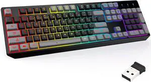 Chroma Wireless Keyboard  RGB Backlit Gaming, Rechargeable Battery, PC Keyboard, Durable & Water-Resistant, Compatible with PS4, PS5 & Mac - Black
