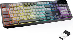 Chroma Wireless Keyboard  RGB Backlit Gaming, Rechargeable Battery, PC Keyboard, Durable & Water-Resistant, Compatible with PS4, PS5 & Mac - Black