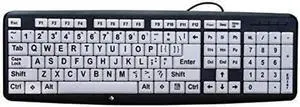 Large Print Computer Keyboard | Visually Impaired Keyboard | High Contrast Black and White Keys Makes Typing Easy | Perfect for Seniors and Those Just Learning to Type