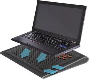 17 Inch Dual Fan Lap Chill Mat - Soft Neoprene Laptop Cooling Pad for Heat Protection, Fits Most 17" Laptops and Smaller - USB-A Connected Dual Fans for Heat Dispersion (AWE55US)