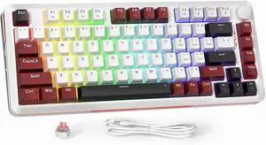 K721 Rapid Trigger Mechanical Keyboard, 8K Hz Gasket Mounted RGB 75 Wired Gaming Keyboard with Volume Knob, Support Web & Client Driver, Magnetic Switch Fast Adjustable Actuation for PC MAC