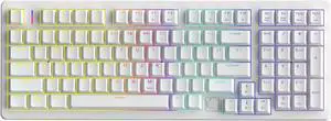FE98Pro Wireless RGB Hot Swappable Mechanical Keyboard, Three-Layer Dampening 98 Keys Gaming Keyboard, Customizable Backlit, USB-C/2.4GHz/Bluetooth- White/Red