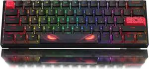60% Percent Keyboard,WK61 Mechanical RGB Wired Gaming Keyboard,Hot-Swappable Creamy Key Board with PBT Keycaps,Linear Red Switch for Windows/MAC (Black)