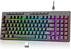 K517 Pro Wireless Gaming Keyboard, RGB Backlit, Tri-Mode BT/2.4GHz/USB-C, 96% Mechanical Feel 94 Keys Computer Keyboard with 4 Macro Keys, Number Pad, 4000mAh Battery for Win/MAC