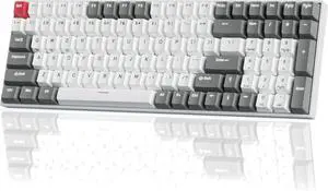Wireless Mechanical Keyboard RGB Backlit Bluetooth5.1/2.4G/Wired 96% Full Size 100-Key Hot Swappable Gaming Keyboard Red Switch Classic