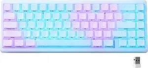 M67 Wireless 60% Percent Keyboard, QMK/VIA Topographic Gaming Keyboard, Tri-Mode Thocky Creamy Mechanical Key Board, Hot Swappable Gasket Mount RGB IMD Tech for Win/Mac(JadeStone)