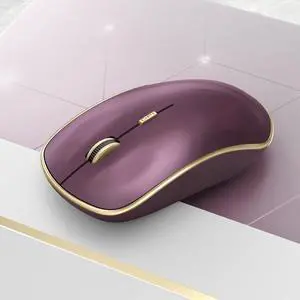 Wireless Mouse for Laptop, 2.4G Slim Wireless Silent Mouse, Portable Wireless Computer Mouse, 3200 DPI, USB Wireless Mouse for Desktop, Notebook, Chromebook, PC (Wine Red)