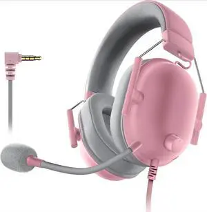 BlackShark V2 X Gaming Headset: 7.1 Surround Sound - 50mm Drivers - Memory Foam Cushions - for PC, PS4, PS5, Switch - 3.5mm Audio Jack - Quartz Pink