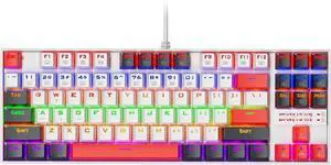 K552 Mechanical Gaming Keyboard, 87-Key Compact, LED Gaming Keyboard with Red Switches, Anti-Ghosting, Metal Frame for PC Gaming & Typing, Beginner-Friendly (Neo Nocturne)