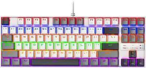 K552 Mechanical Gaming Keyboard, 87-Key Compact, LED Gaming Keyboard with Red Switches, Anti-Ghosting, Metal Frame for PC Gaming & Typing, Beginner-Friendly (Polar Monolith)
