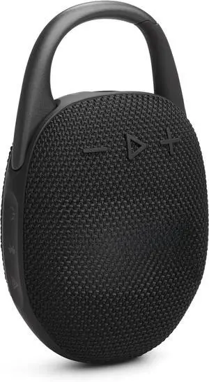 Clip 5 - Ultra-Portable, Waterproof & Dustproof Bluetooth Speaker, Big Pro Sound with Punchy bass, Integrated Carabiner, Up to 12 Hours of Play, Made in Part with Recycled Materials (Black)