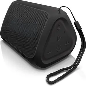 Angle Solo Portable Bluetooth Speaker 5.0-5W Sound, 10-Hr Battery, 100ft Wireless Range, IPX5 Water-Resistant, Budget-Friendly Small Speaker for Travel, Party, Outdoor or Home (Black)