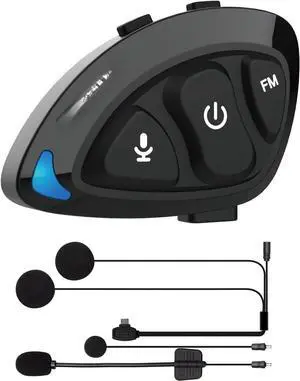 Motorcycle Helmet Headset, RS-S Motorbike Helmet Speaker and Mic with HiFi Stereo/FM Radio/AI Voice/Hands-Free Call/IPX6 Waterproof/Noise Cancellation Earphone Headphone for Single Person Use