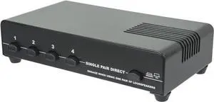 4-Channel Speaker Selector - Black Up To 140W Per Ch. Distribute Speakers, Perfect for Home Theater Audio