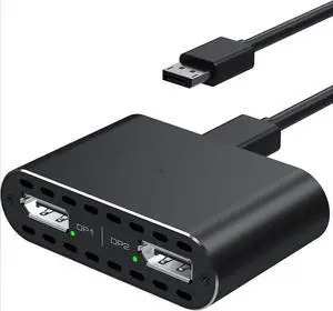 DisplayPort to Dual Displayport Splitter 4K120Hz DP to Dual DP Splitter for Dual Monitors Supports Mirrored/Extended Display for Windows Only